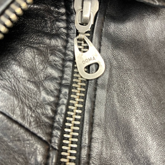 DOMA Asymetrical Genuine Leather Moto Jacket Size Small - Picture 7 of 10